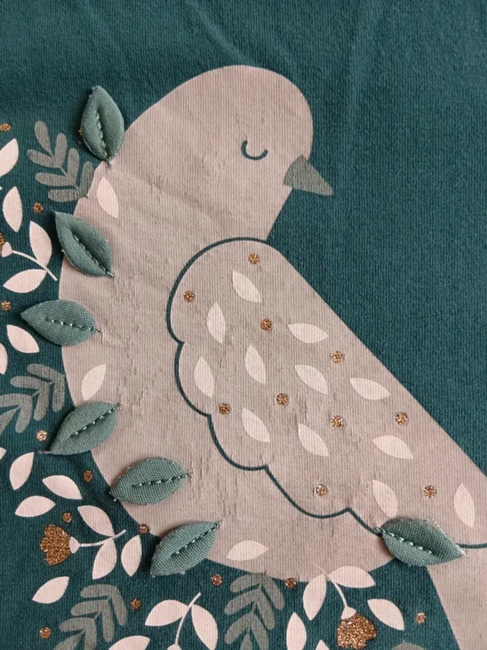 T shirt oiseau Okaïdi 10 ans vert - photo numéro 2