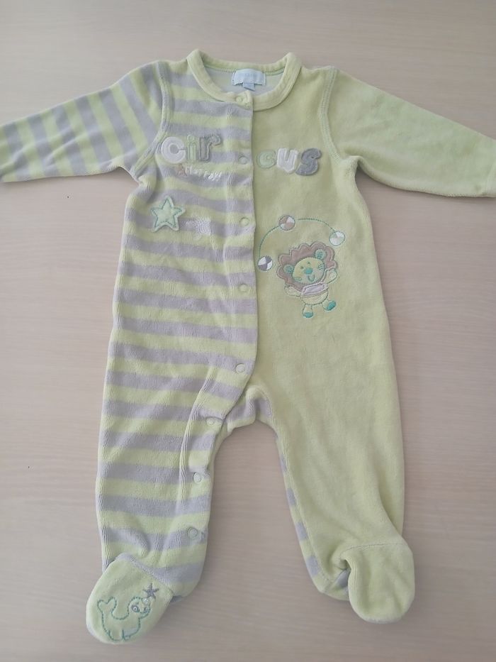 Pyjama garcon 1 piece en coton d hiver taille 3 mois marque tex baby - photo numéro 4