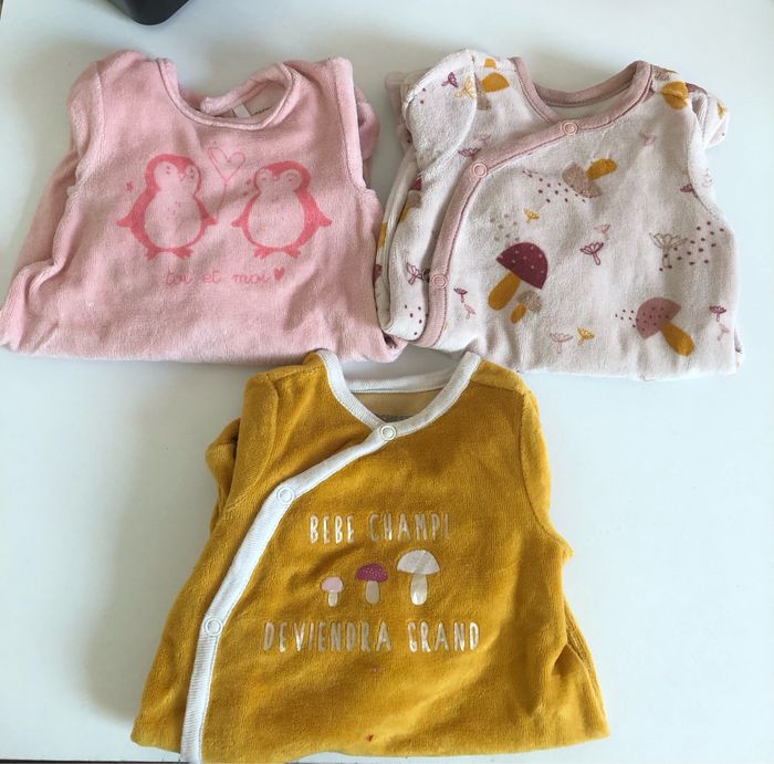 Lot de 3 pyjamas naissance