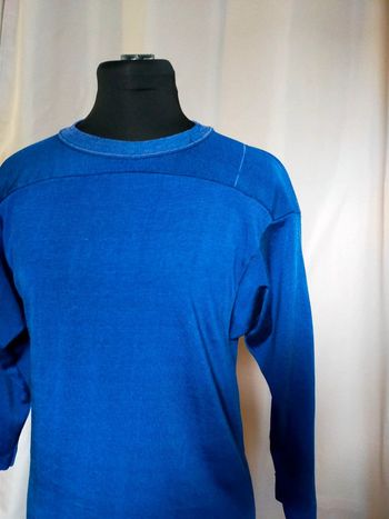Haut long / mini-robe bleu vintage – Champion – T. S