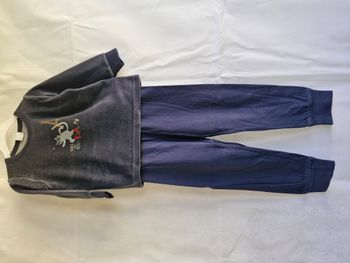 Pyjama 2 pièces 3 ans Petit Bateau Vertbaudet Bleu marine Chat rollers tour Eiffel Vive la fête