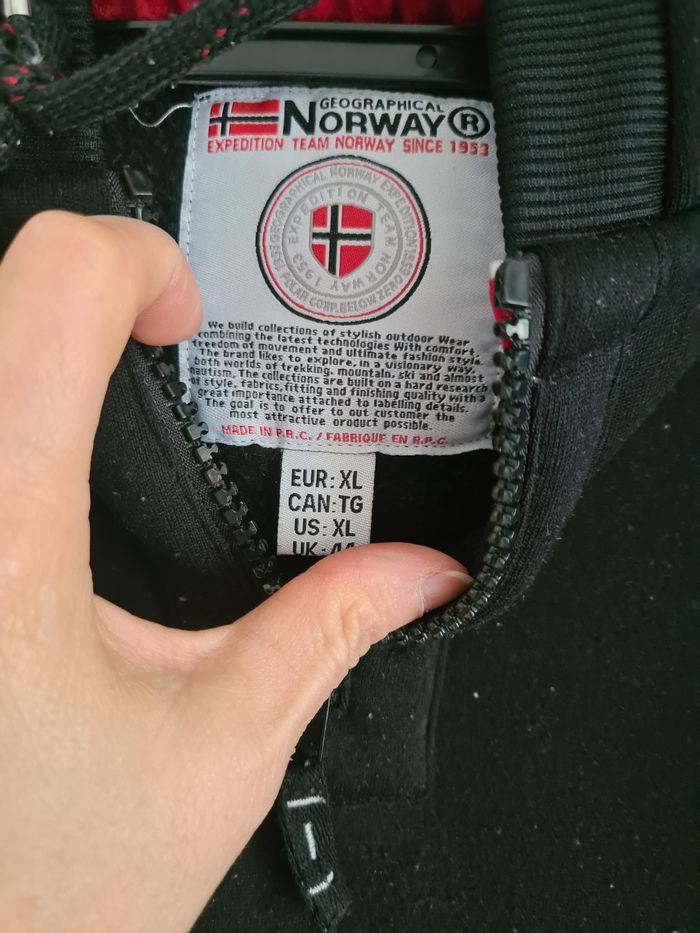 Sweat à capuche noir Geographic Norway / Taille XL - photo numéro 4