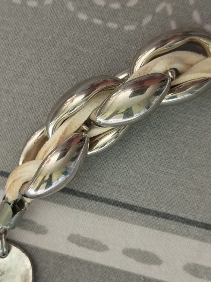 Collier gris blanc bréal vintage - photo numéro 9
