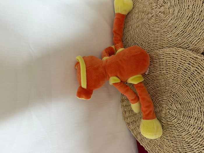 Doudou ours orange jaune bras jambes coulissant CMP - photo numéro 4