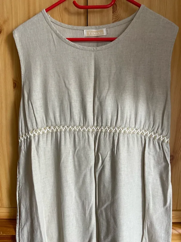 Robe beige en lin - photo numéro 4