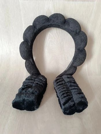 Lot serre tête bandeau et bracelets en éponge noir