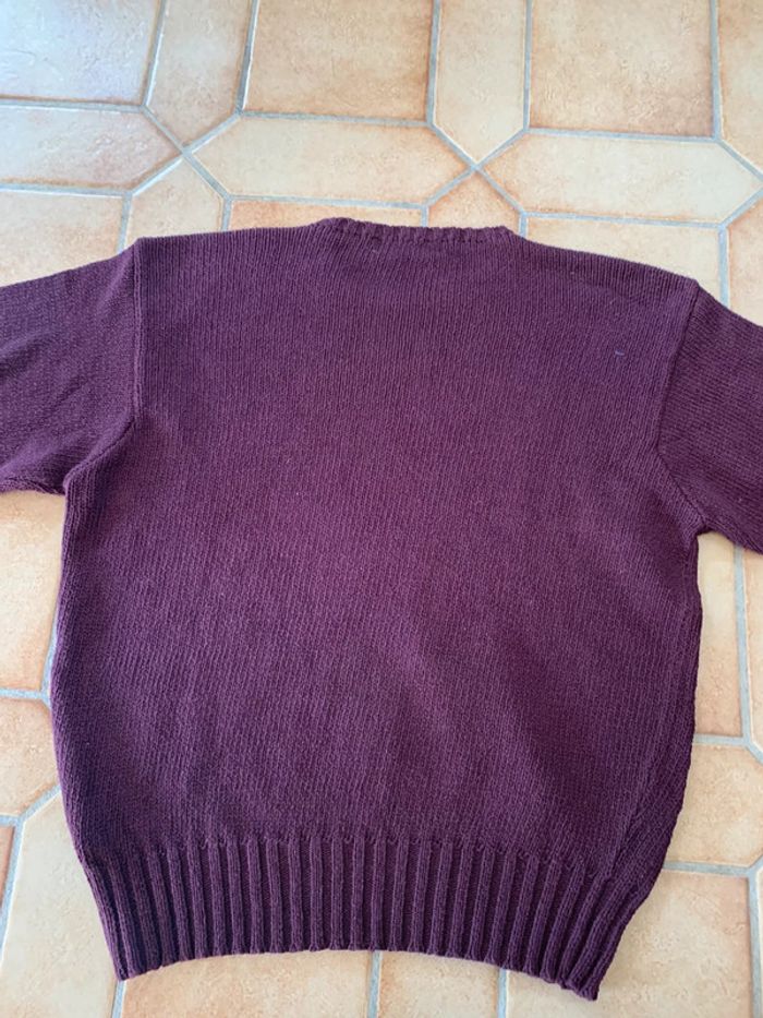 Pull sweat en maille bordeaux vintage Ralph Lauren cavalier vert - photo numéro 5