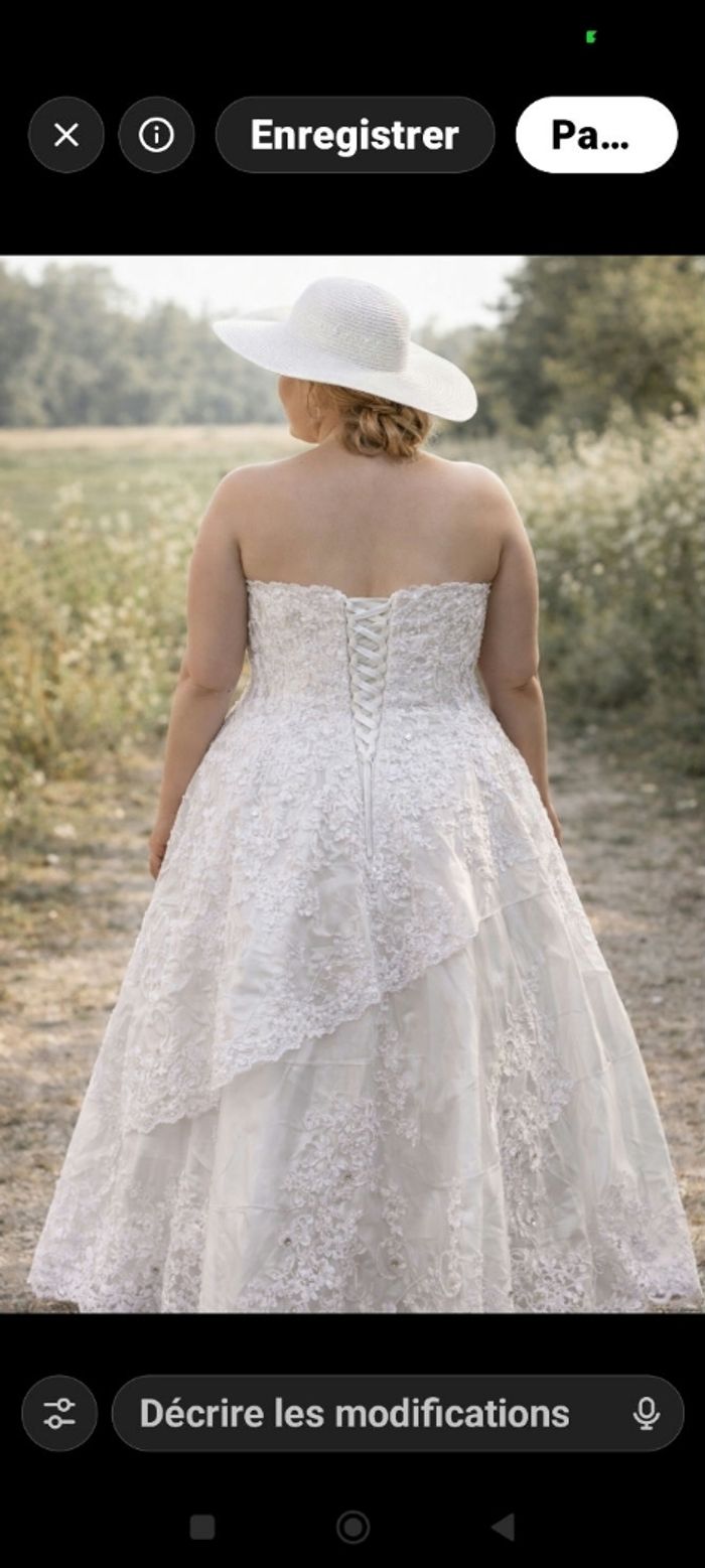 Robe de mariée bohème blanche – Neuve – Bustier – XXXXL (44/48) – Laçage + zip 🤍 - photo numéro 2