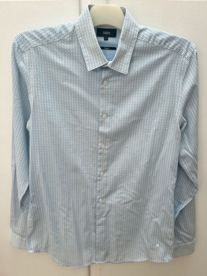 Chemise bleu manches longues en coton Jules - taille M
