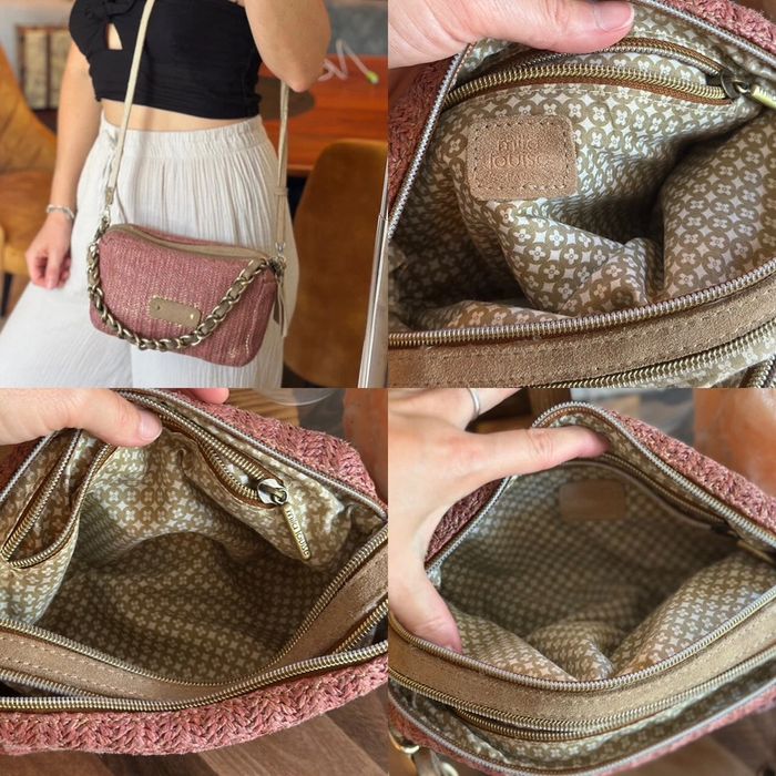Sac Mila Louise en cuir rose poudré modèle “Mama” avec double anse modulable - photo numéro 10