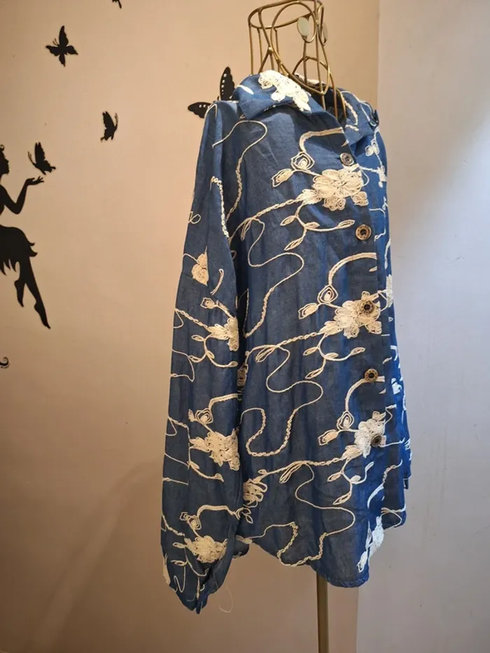 Chemise coton & broderies - Made in italy - photo numéro 2