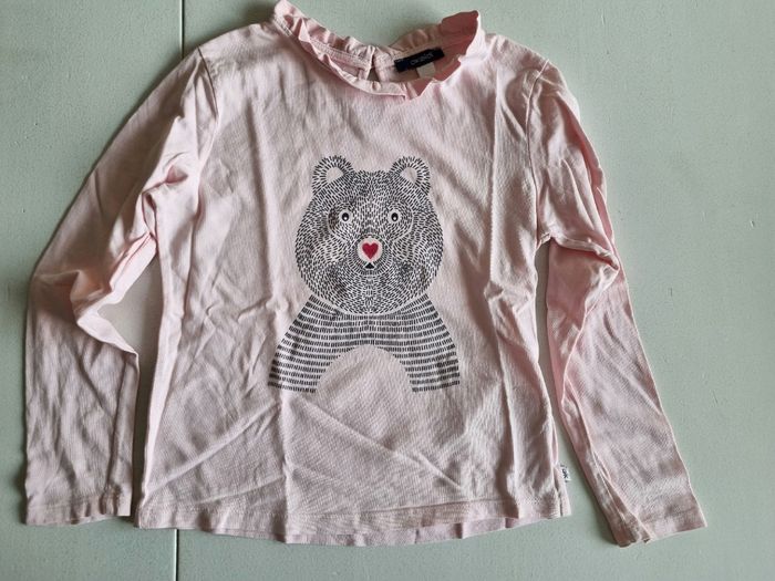 Lot de 2 tee-shirts fille okaïdi 8 ans moutarde et rose claire - photo numéro 6