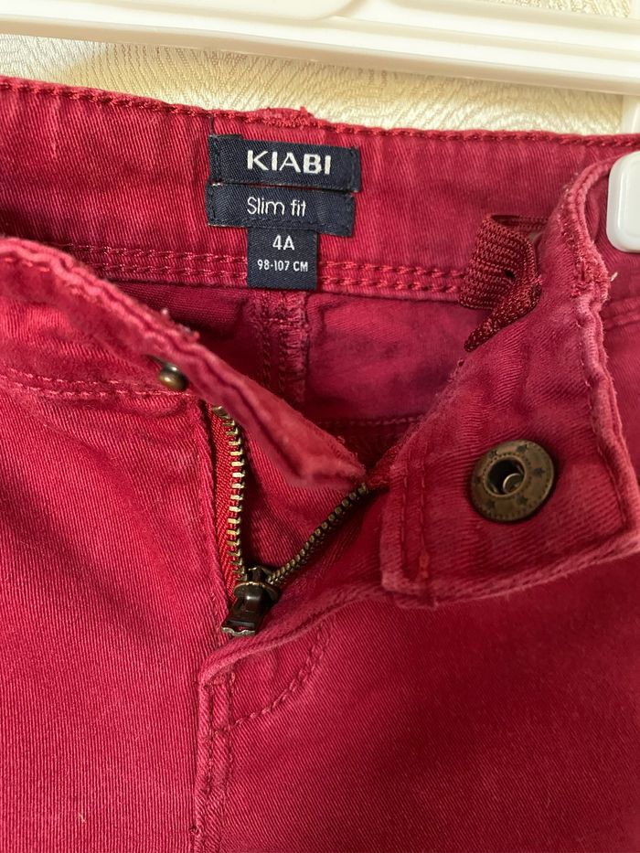 Pantalon jeans slim fit bordeaux 4 ans kiabi - photo numéro 2