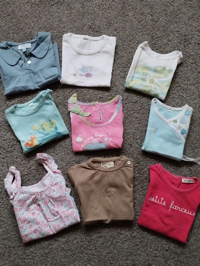 Lot t shirts 12 mois