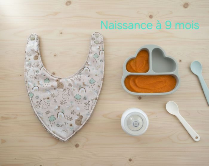Bavoir bandana Naissance à 9 mois Création unique artisanale - photo numéro 1