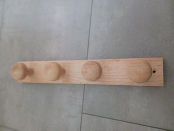 porte manteau 4 têtes en bois clair brut 40 cm Neuf