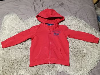 Veste zippée à capuche rouge