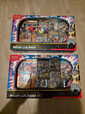 Lot de 2 Coffret pokemon figurine mega lucario ex me01 neuf scellé fr