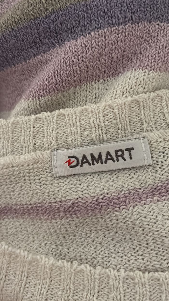 Pull manches courtes à rayures Damart T42/44 - photo numéro 3