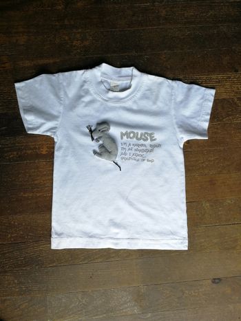 Tee shirt blanc et gris Mouse