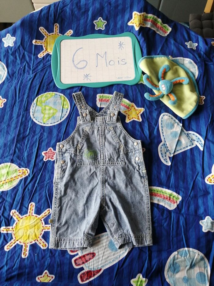 Salopette et t shirt col montant obaïbi 6 mois - photo numéro 2