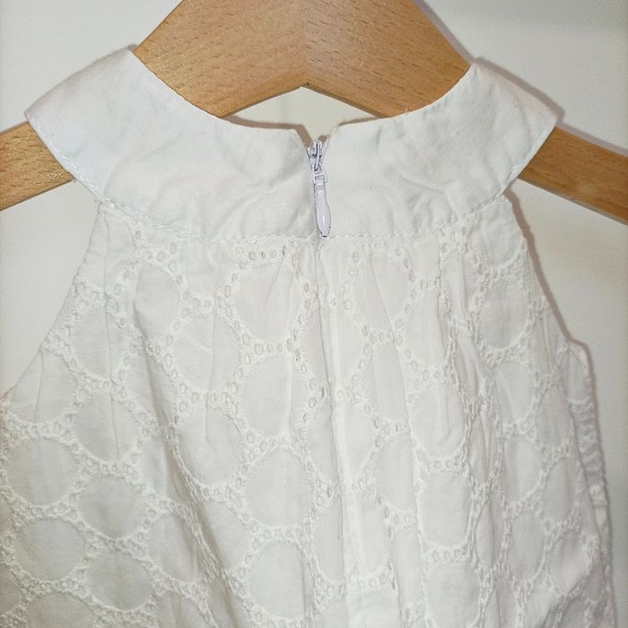 Brioche top débardeur blanc 1M zip crochet broderie - photo numéro 5