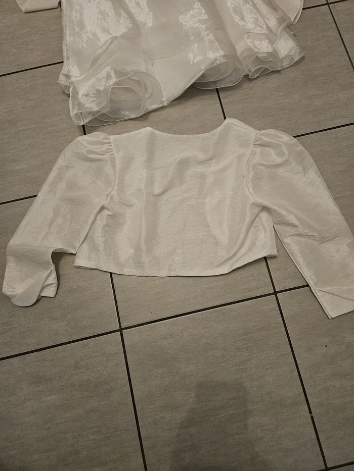 Robe blanche cérémonie mariage avec bolero taille 14ans - photo numéro 6