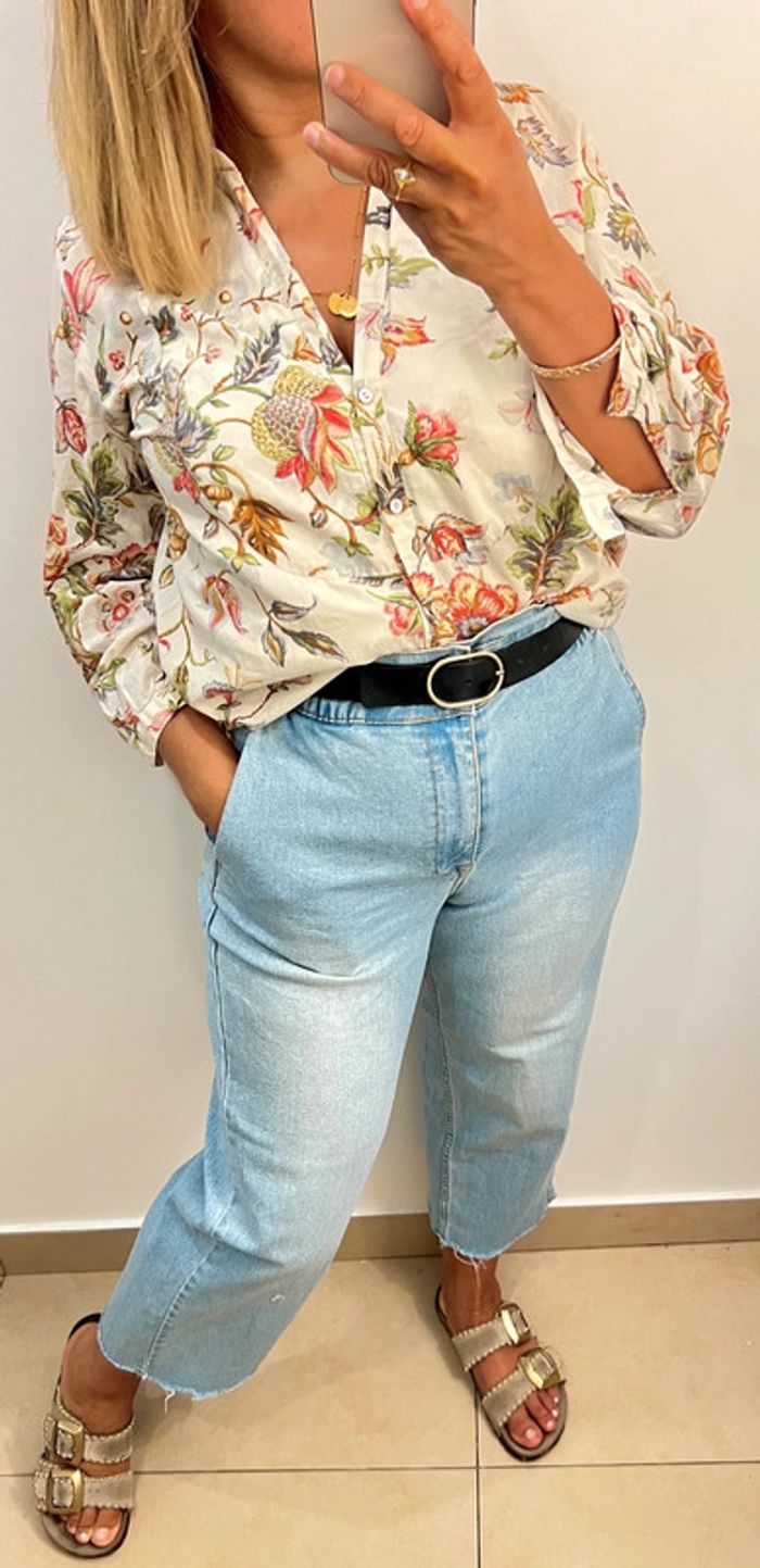 💛Chemise à fleurs Zara taille M - photo numéro 3