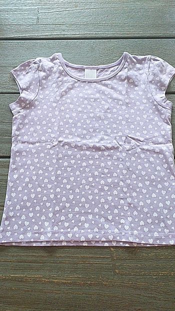 Tee-shirt lilas coeur 5 ans