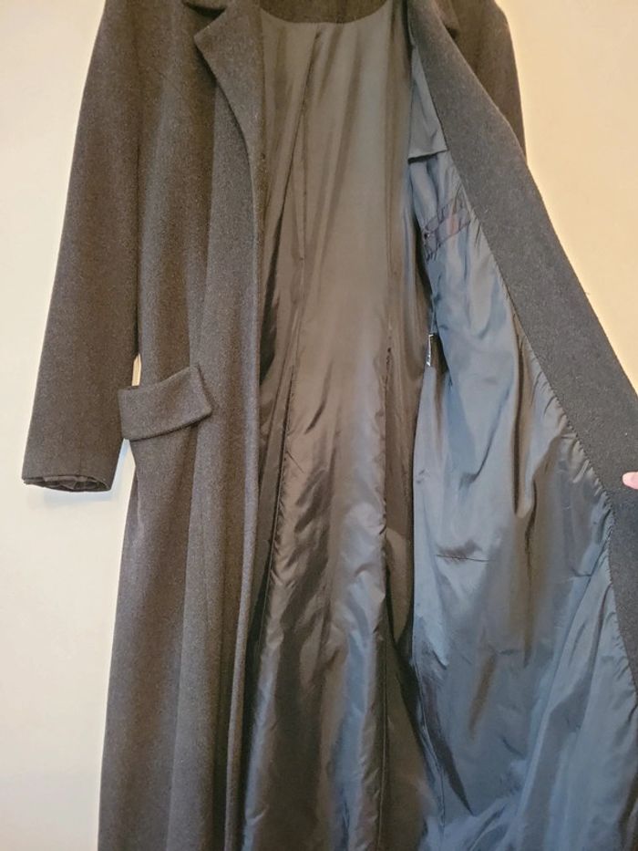 Manteau long gris foncé 80% laine - photo numéro 3
