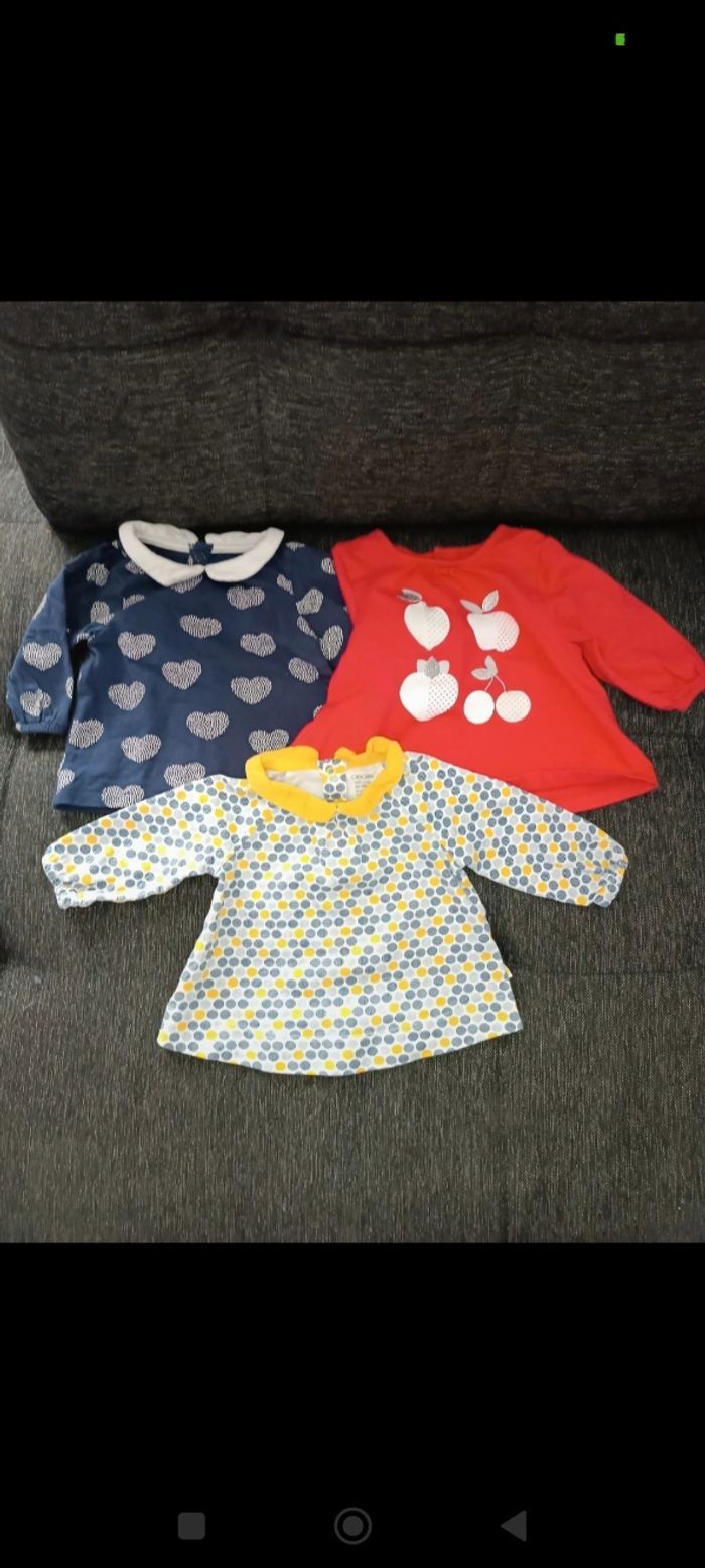 Lot de 3 t-shirt manches longues