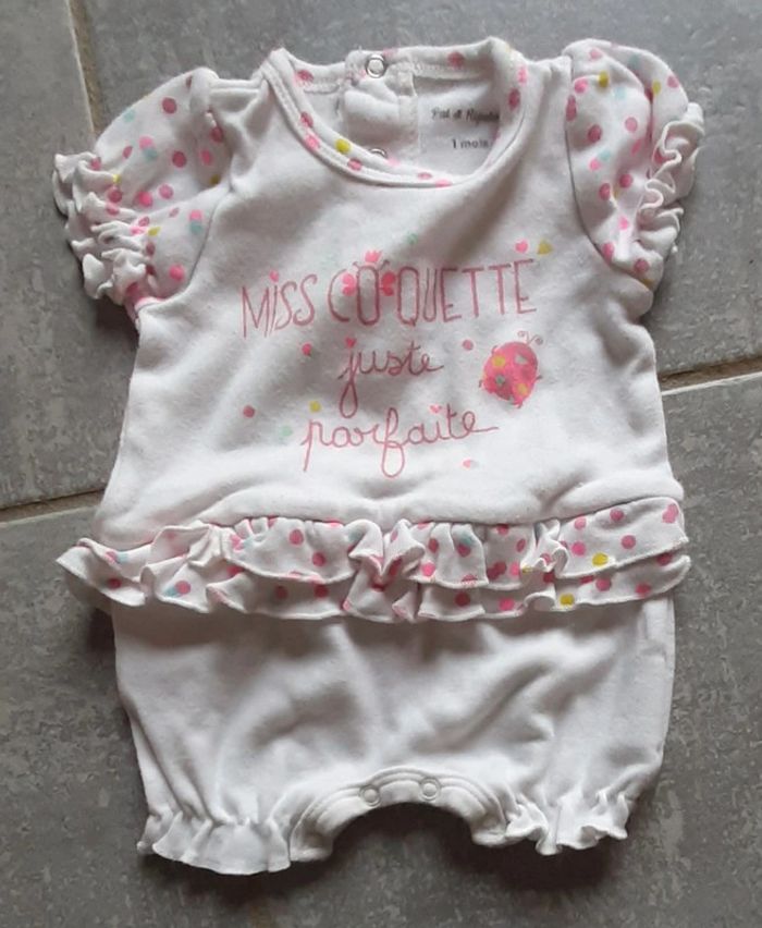 Barboteuse fille pat et ripaton 1 mois