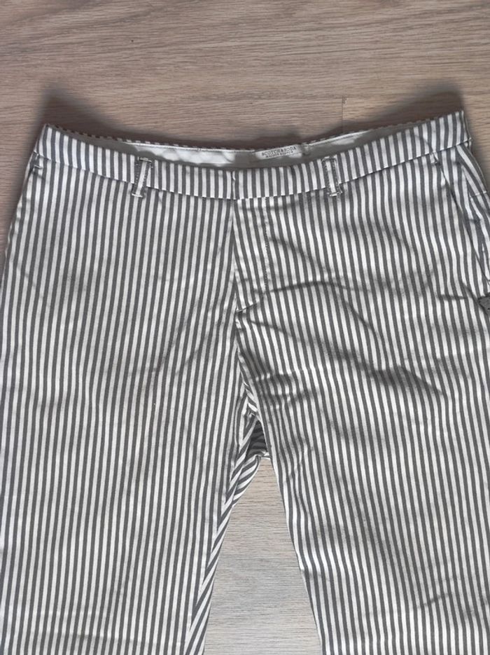Pantalon carotte rayé blanc gris / Scotch & Soda - 36/S à 38/M - photo numéro 9