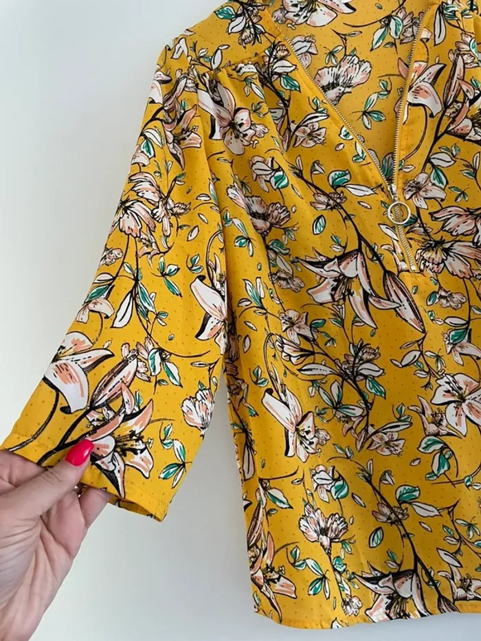 Blouse jaune fleuri Gemo 38 - photo numéro 6
