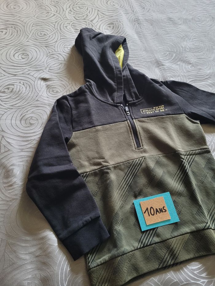 Pull semi zippé à capuche - photo numéro 2