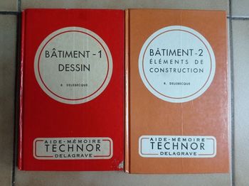 Lot de 2 livres "Bâtiment - Dessin & Eléments de construction" Delagrave