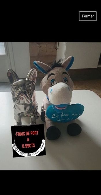 Peluche ane fan de foot doudou