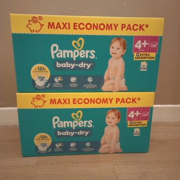 Lot Pampers baby dry taille 4+(196 couches)