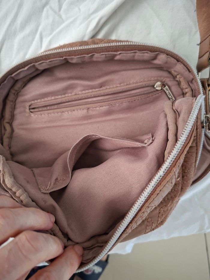 Sac matelassé rond lancaster beige marron - photo numéro 3