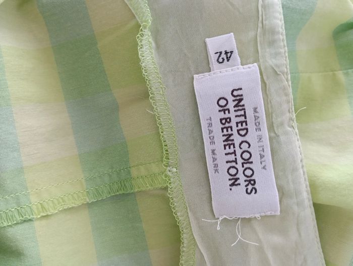Robe vintage Benetton à carreaux verts - photo numéro 7