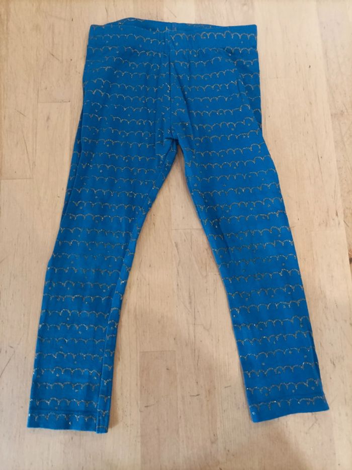 Legging bleu et doré 3 ans