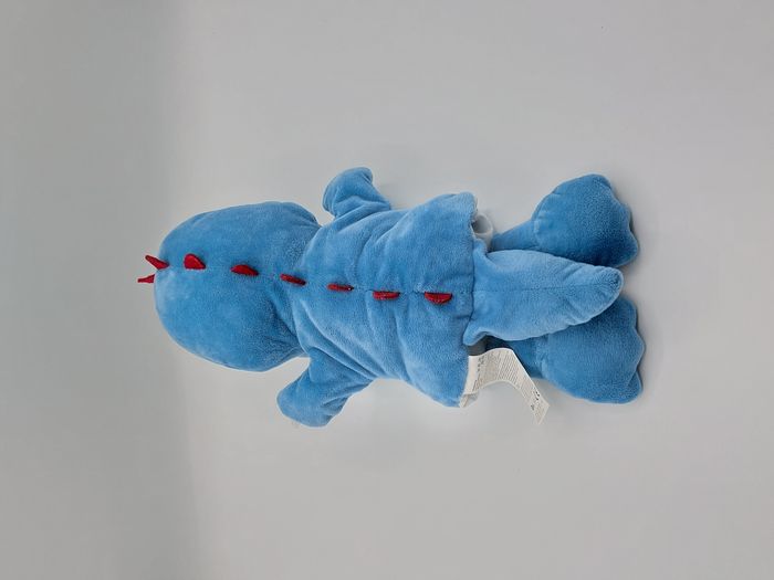 Peluche doudou marionnette dragon bleu rouge bordeaux 8th wonder ltd 35 cm - photo numéro 2