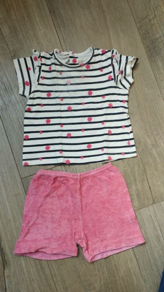 Ensemble t-shirt et short 12 mois
