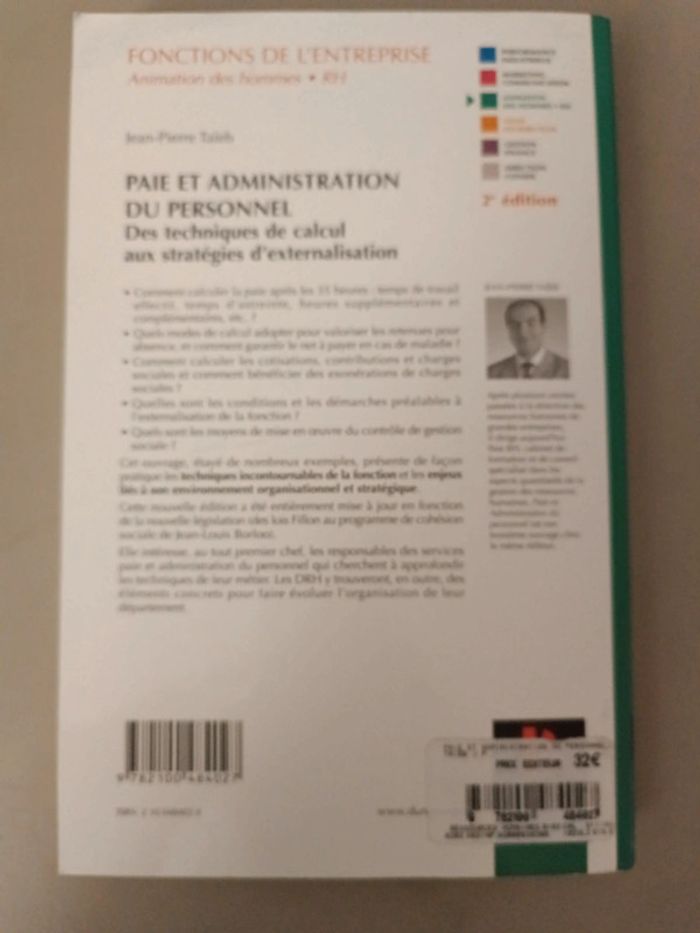 Paye et administration du personnel Jean-Pierre taieb 2e édition dunod - photo numéro 2