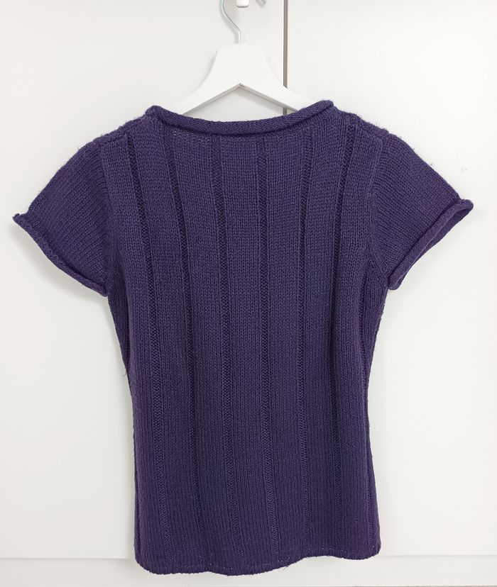 Pull violet manches courtes – taille 38/40 - photo numéro 2
