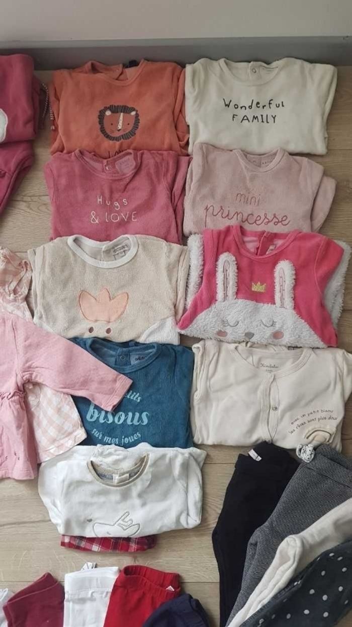 Lot vêtement bébé fille 9 mois 62 pièces prix négociable - photo numéro 5