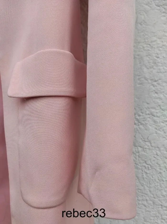 Longue Veste blazer rose pâle h&m - photo numéro 5