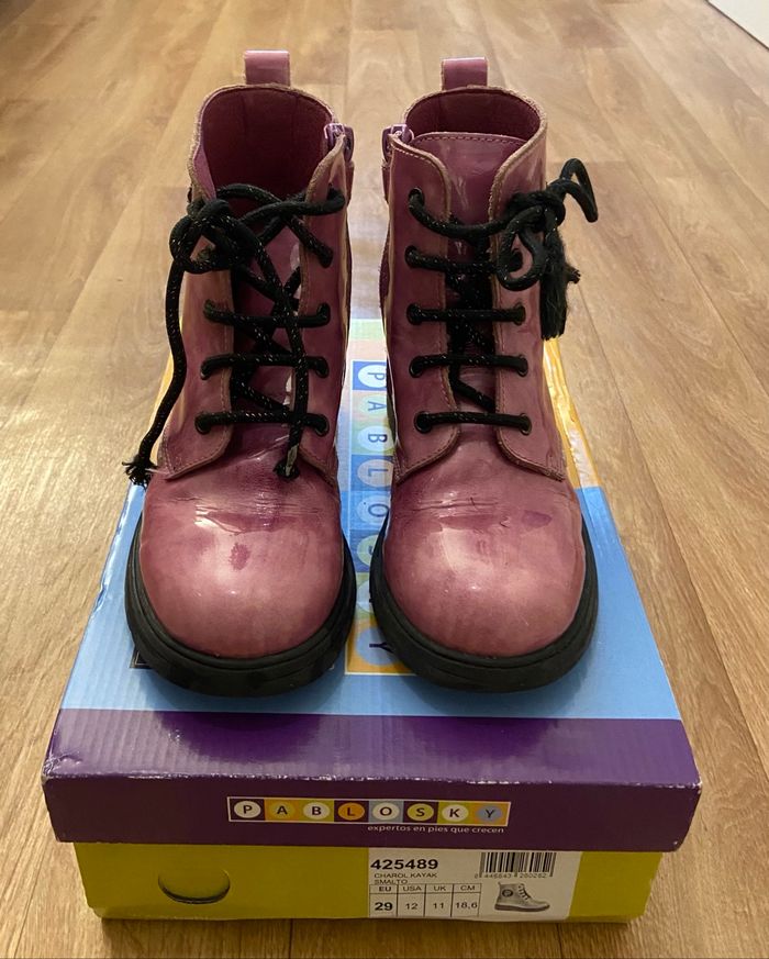 Bottines à lacets roses T.29