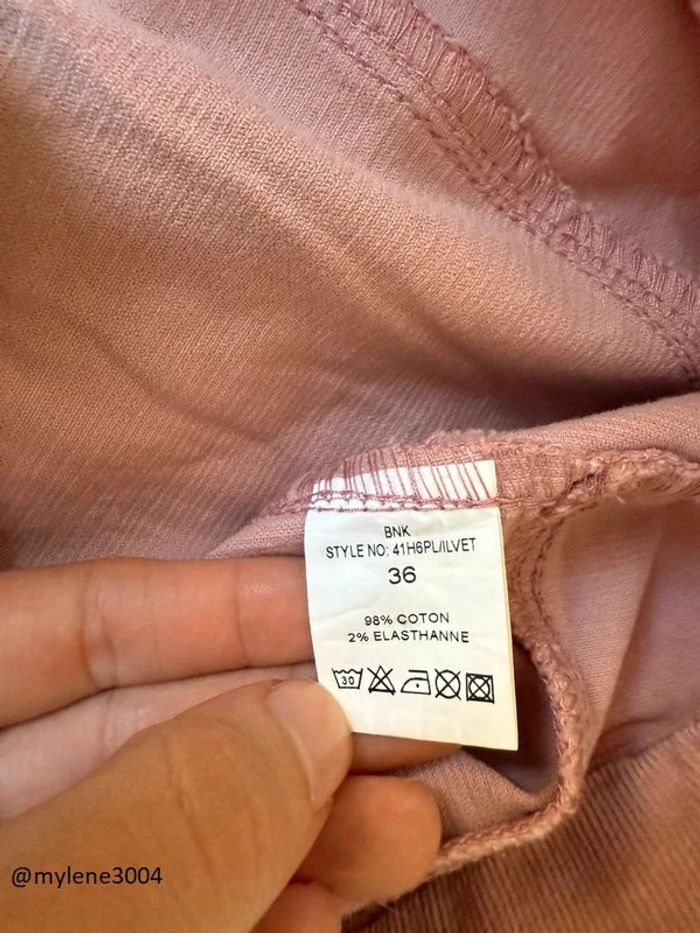 Pantalon en velours rose clair à fermeture éclairs sur les poches - photo numéro 6
