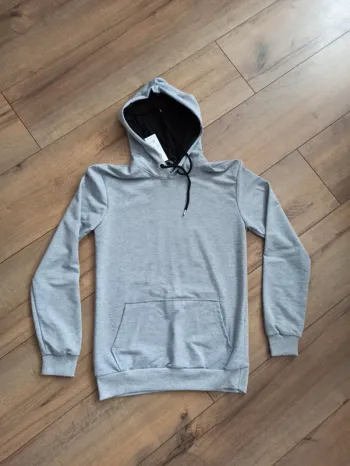 Sweat à capuche homme manches longues gris XS